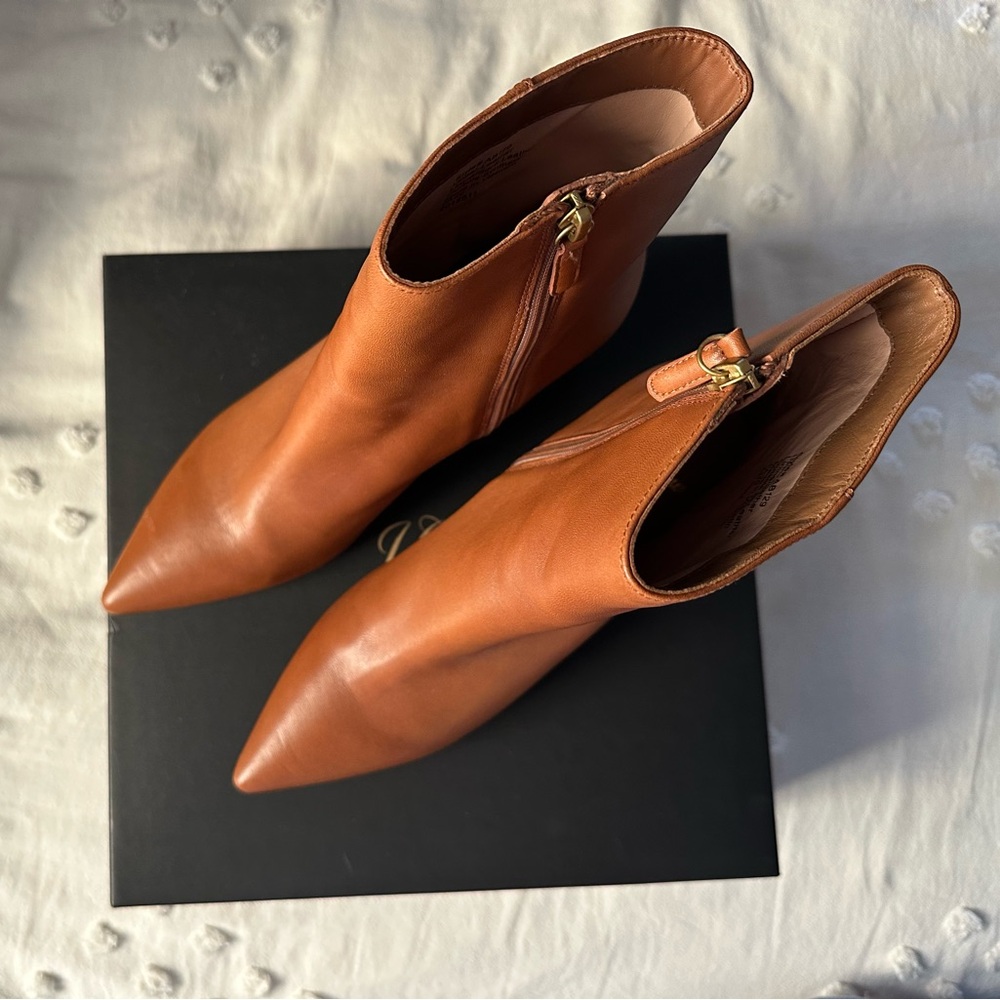 J. Crew Sadie Pointed-Toe Boots in Warm Sepia Leather, size 9 - Picture 2 of 15